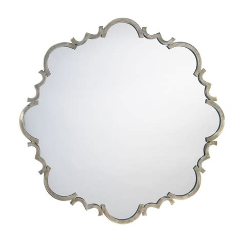 silver scalloped mirror|vintage scalloped edge mirror.